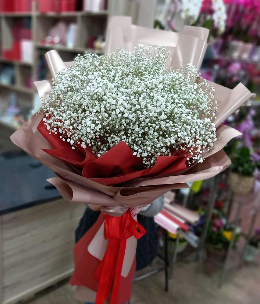 Букет Белые хлопья в Ленинск-Кузнецком Букет цветов из: Гипсофила в Ленинск-Кузнецком
