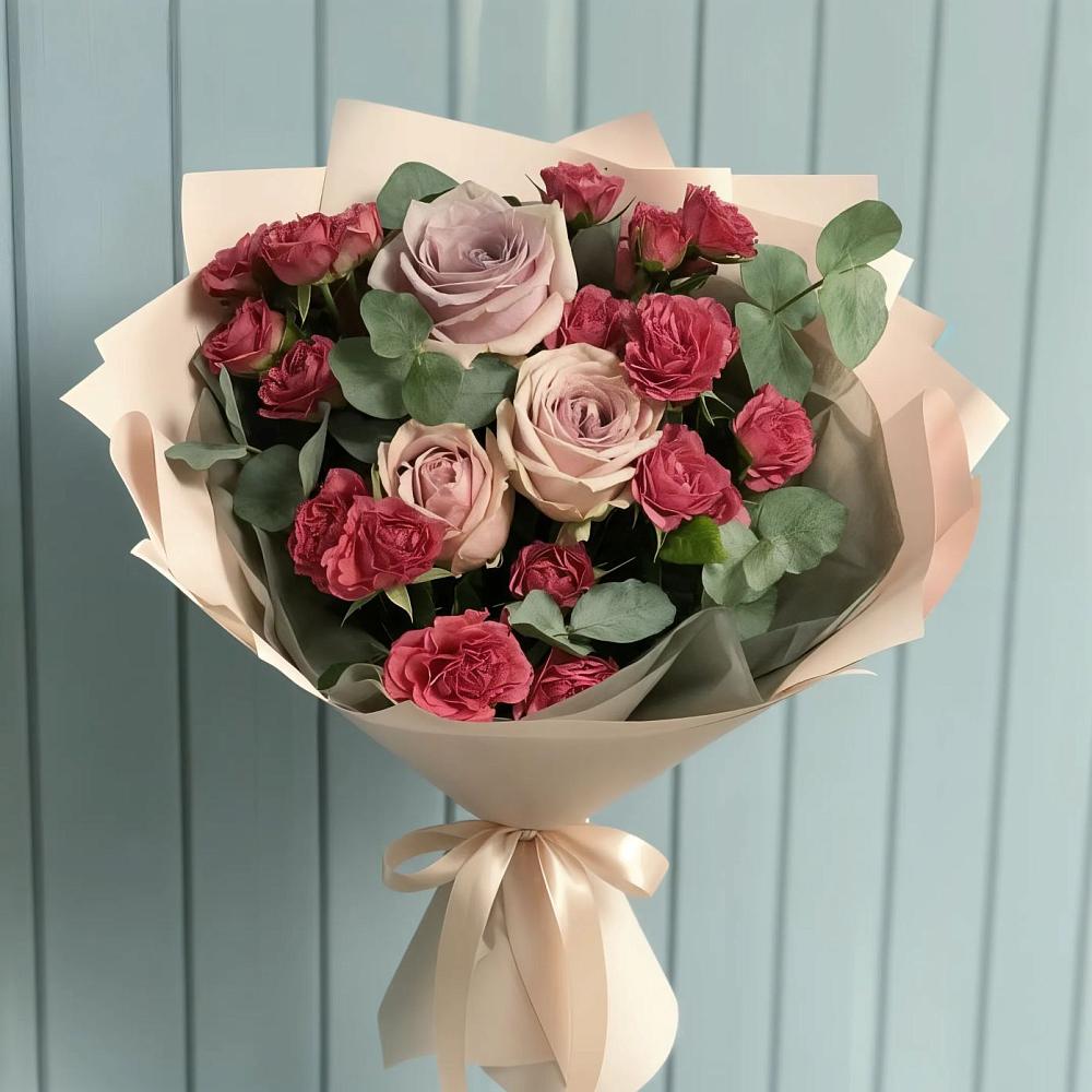Букет цветов из: Гвоздики и Розы в Ленинск-Кузнецком