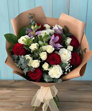 Букет цветов из:  Розы и Альстромерии #REPLACE_PRED# Ленинск-Кузнецком