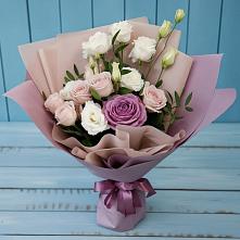 Букет цветов из:  Розы и Лизиантусы #REPLACE_PRED# Ленинск-Кузнецком