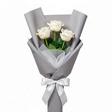 Букет 3 белые розы #REPLACE_PRED# Ленинск-Кузнецком
