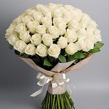 Букет 101 беля роза Белоснежка в Ленинск-Кузнецком