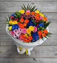 Букет цветов из:  Розы и Хризантемы в Ленинск-Кузнецком