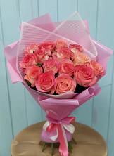 Букет 15 Розовых роз Равель в Ленинск-Кузнецком
